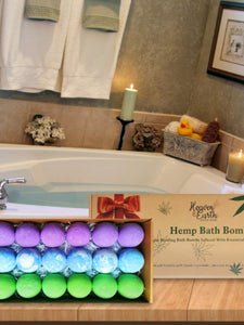 Essential Oil Natural Bath Bombs Gift Set Of 18 Lavender, Eucalyptus, & Mint Shea Butter Moisturizing Bath Bombs