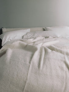 Henrietta Mohair Bed Blanket - Cream