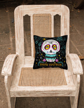 Load image into Gallery viewer, 14 in x 14 in Outdoor Throw PillowHappy Halloween Day of the Dead Fabric Decorative Pillow