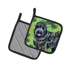 Load image into Gallery viewer, Black Russian Terrier St Patrick&#39;s Pair of Pot Holders