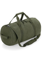 Load image into Gallery viewer, Bagbase Vintage Canvas Barrel Bag (Vintage Military Green) (One Size)
