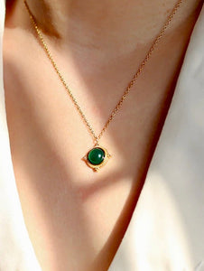 Elizabeth Green Agate Pendant Necklace