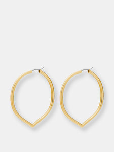 Medium Pointed Hoop Earrings - Gold