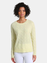 Load image into Gallery viewer, Cashmere Cable Frayed Long Sleeve Crew
