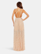 Load image into Gallery viewer, Embellished Plunge Neck Sleeveless Gown
