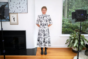 Esther Dress / Milk + Black Toile Cotton