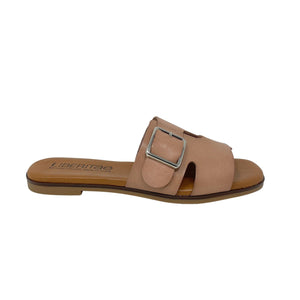Libera Leather Flat Sandal With Engraving