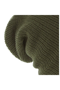 Unisex Heavy Gauge Slouch Beanie - Olive Green