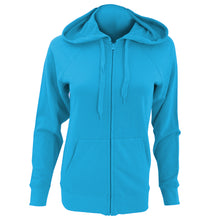 Load image into Gallery viewer, Fruit Of The Loom Ladies Fitted Hooded Sweatshirt (Azure Blue)