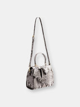 Load image into Gallery viewer, Cottontail - Black &amp; White Snake Texture Vegan Leather Bag