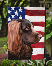 Load image into Gallery viewer, 11 x 15 1/2 in. Polyester Boykin Spaniel Dog American Flag Garden Flag 2-Sided 2-Ply
