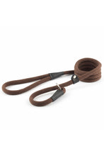 Load image into Gallery viewer, Ancol Luxury Rope Dog Slip Lead (Brown) (1.5m x 12mm)