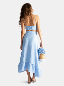 Marika French Blue Linen Skirt