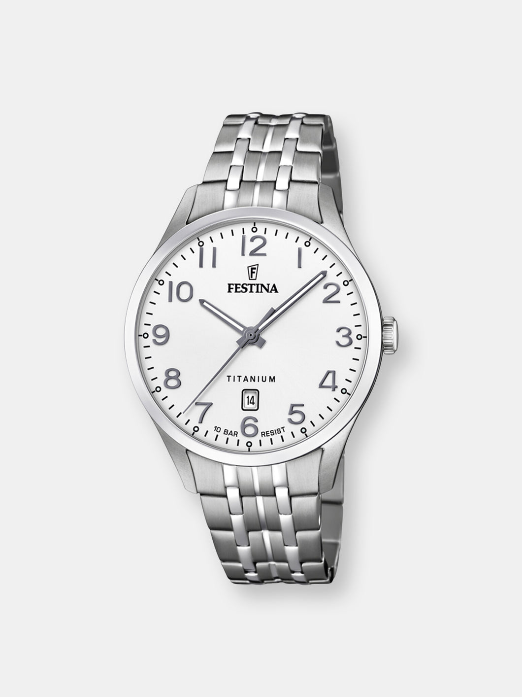 Festina Men's Titanium F20466-1F37 White Leather Quartz Dress Watch