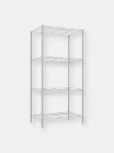 Load image into Gallery viewer, 4 Tier Grade Steel Multi-Purpose Adjustable Wire Shelving Unit with 50 lb Weight Capacity Per Shelf, White