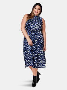 Aria Dress in Painterly Leopard (Curve)