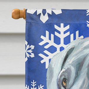 28 x 40 in. Polyester Great Dane Winter Snowflakes Holiday Flag Canvas House Size 2-Sided Heavyweight