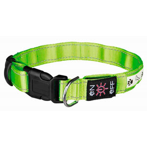 Trixie Flash Light Dog Collar (Green/White/Black) (19.69in - 23.62in)