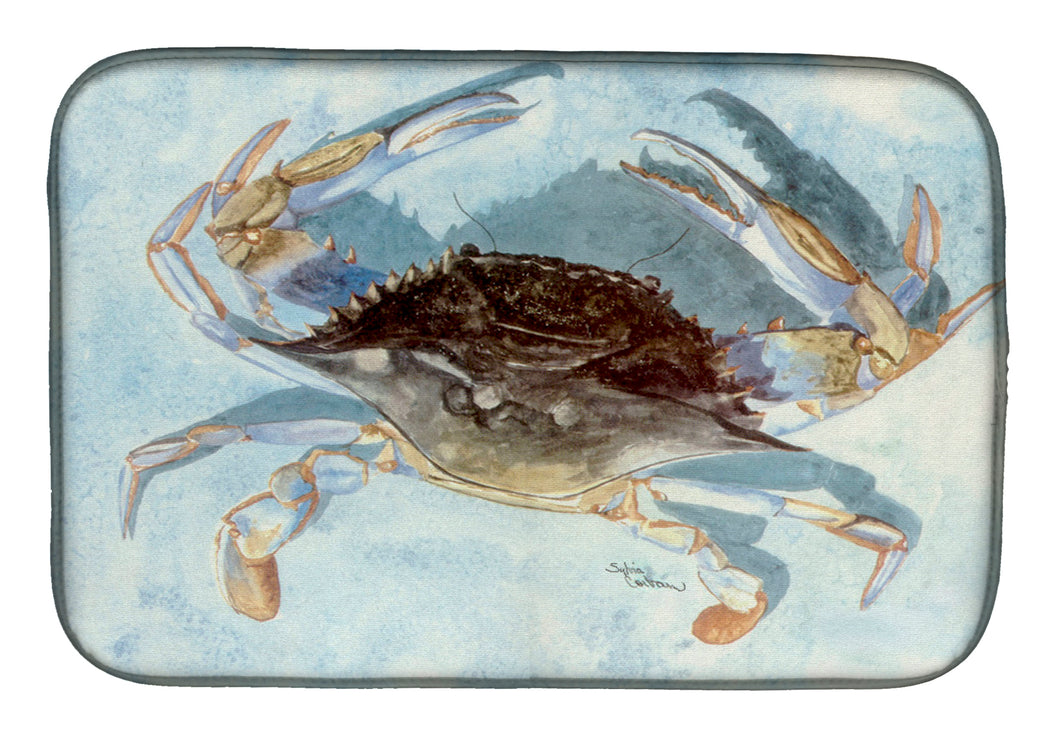 14 in x 21 in Blue Crab Dish Drying Mat