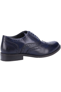 Womens/Ladies Natalie Lace Up Leather Brogue Shoe - Navy